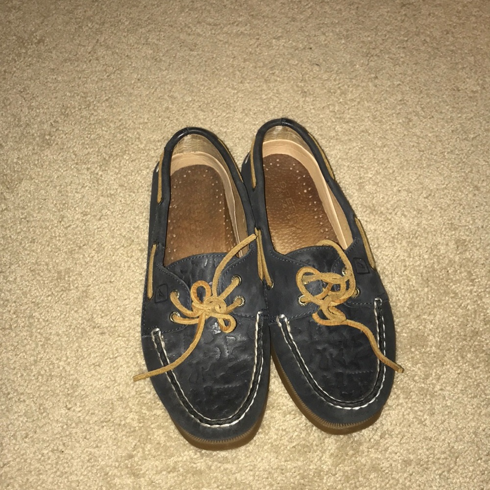 Blue Sperry Topsider boat shoe